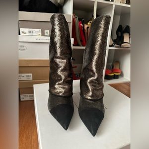 Balmain metallic ankle boots